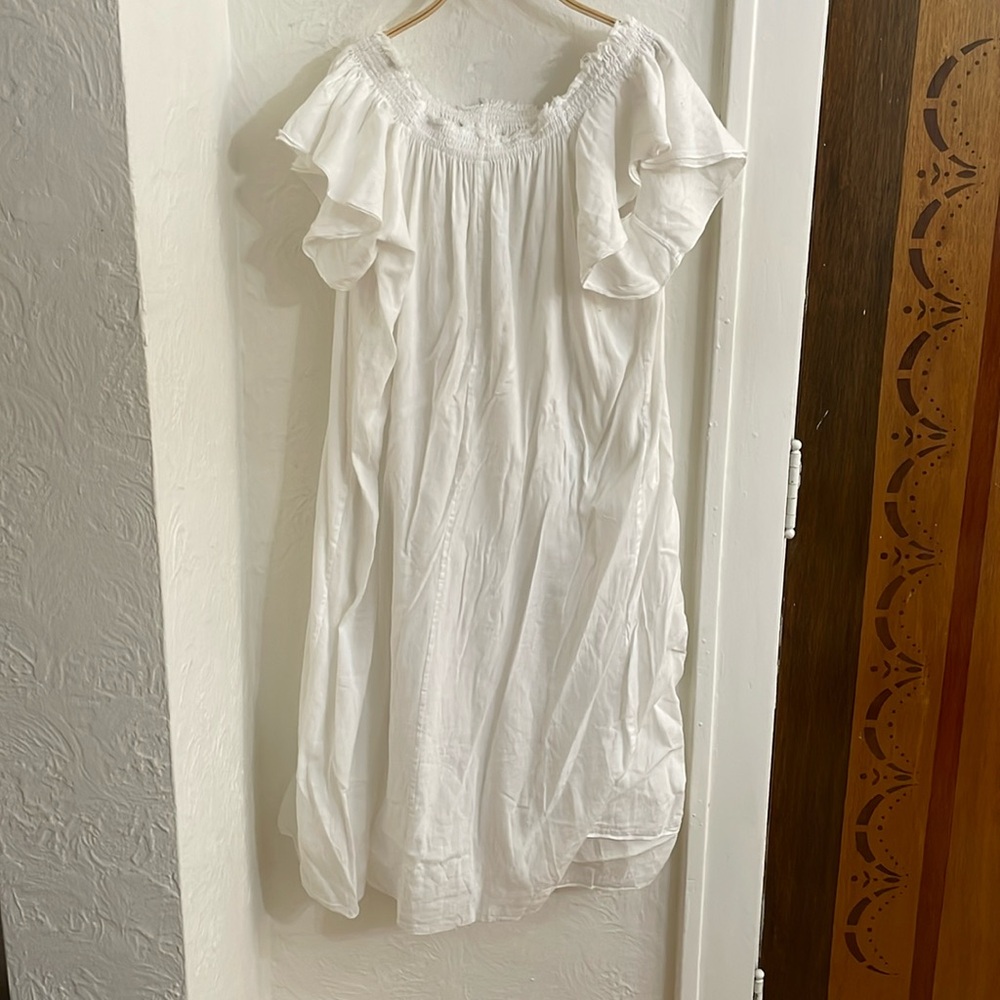 Loup Charmant Women's Capped Sleeve Cotton Size S In White
